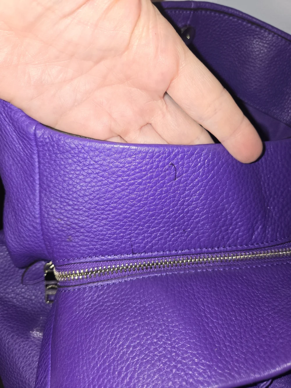 COACH Madison Phoebe Shoulder Bag Purple Pebble Leather Hobo F35723